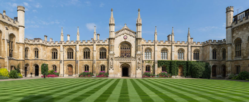 Beautiful courtyard and historic building, representing one of the best colleges in London.