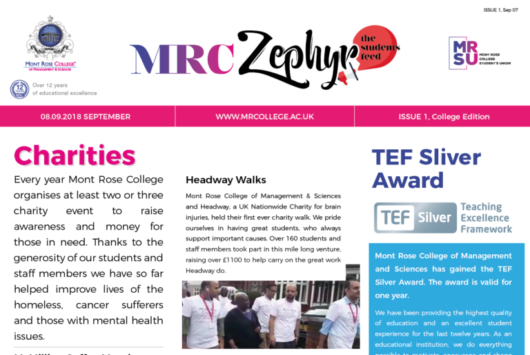 MRC Zephyr September Edition | Mont Rose College