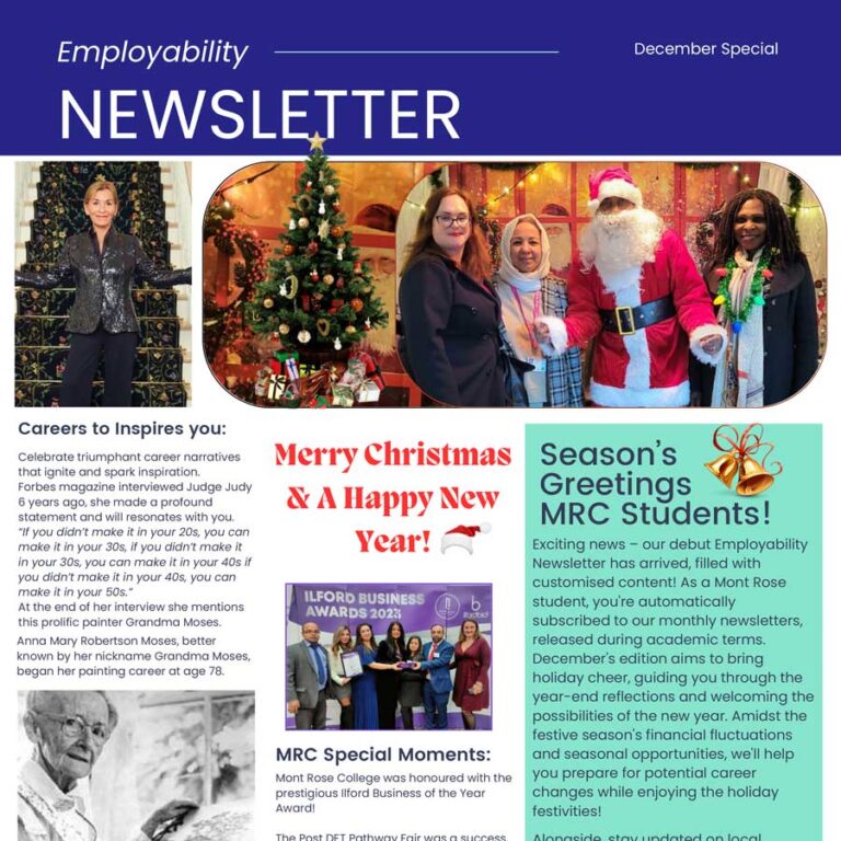 MRC Employability Newsletter Dec-23 | Mont Rose College