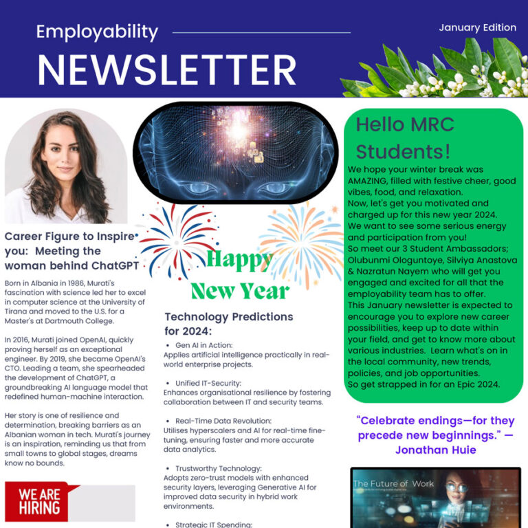 MRC Employability Newsletter January 2024 | Mont Rose College