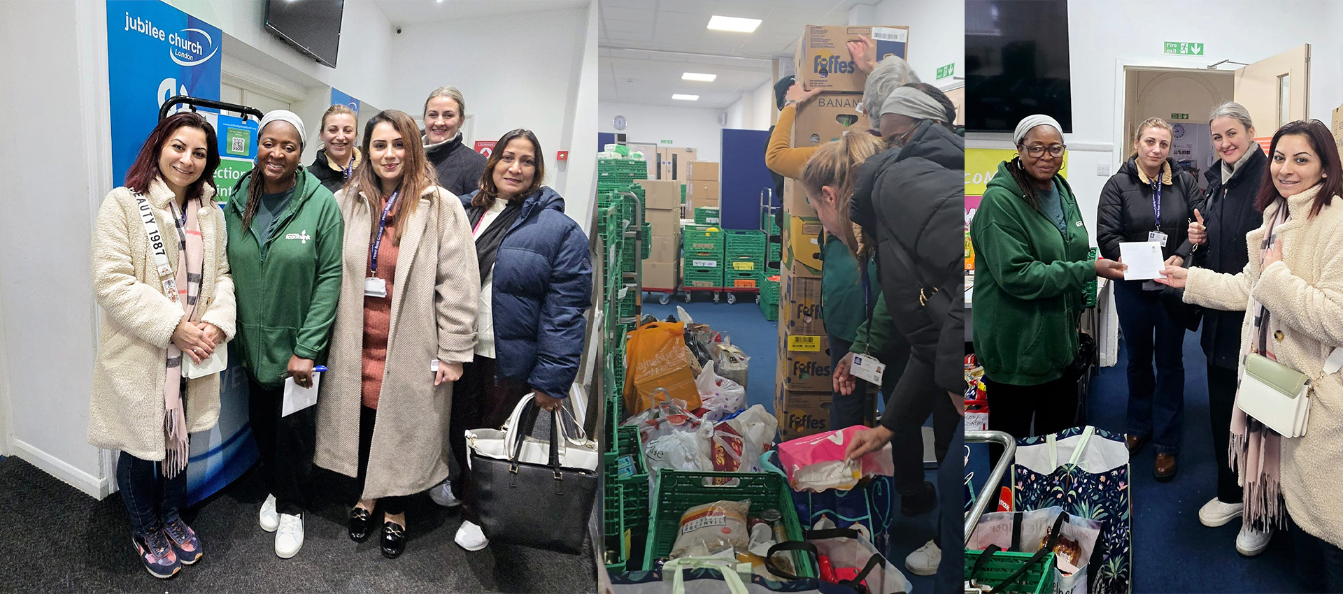 Mont Rose College staff demonstrating empathy by collaborating with local organizations to donate food supplies and support community hunger relief initiatives.