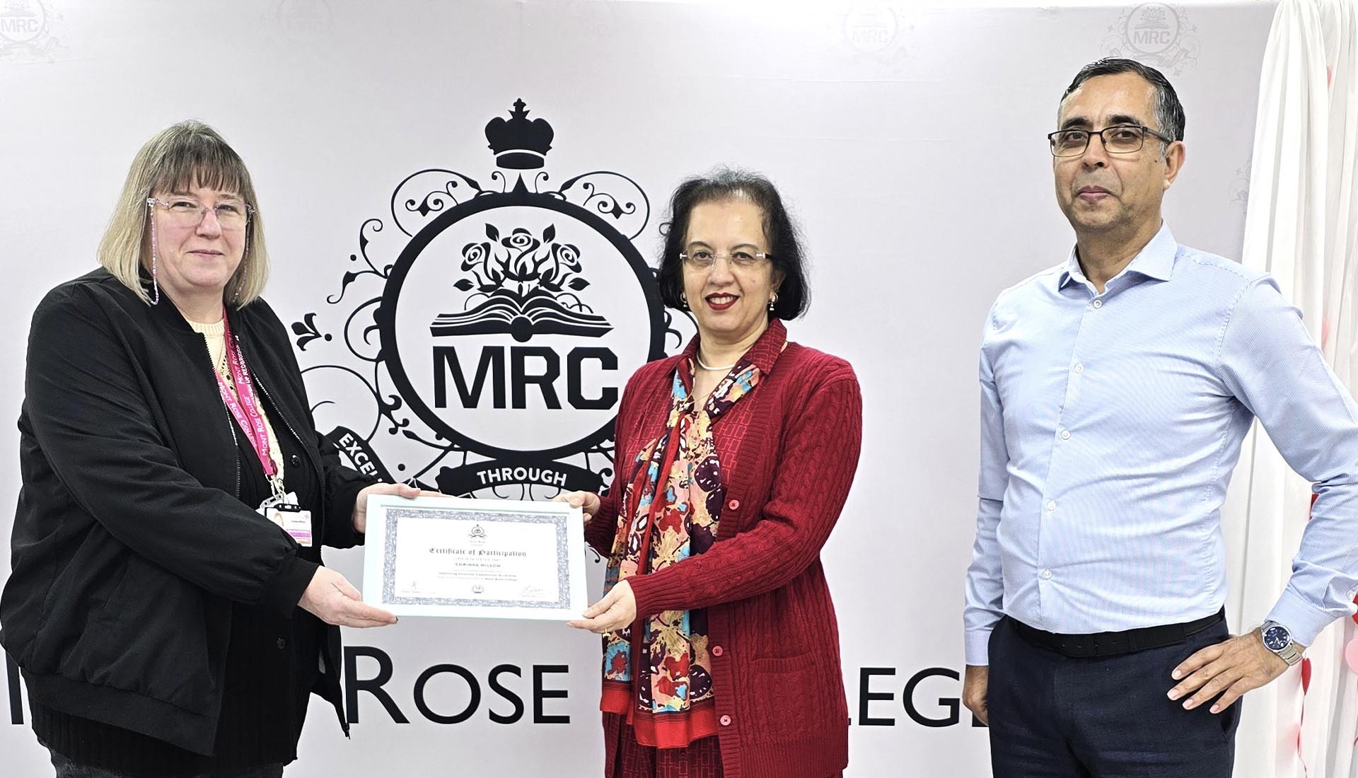 A certificate presentation at Empowering Financial Futures: Mont Rose College's Financial Capabilities Workshop, celebrating achievement and financial literacy.