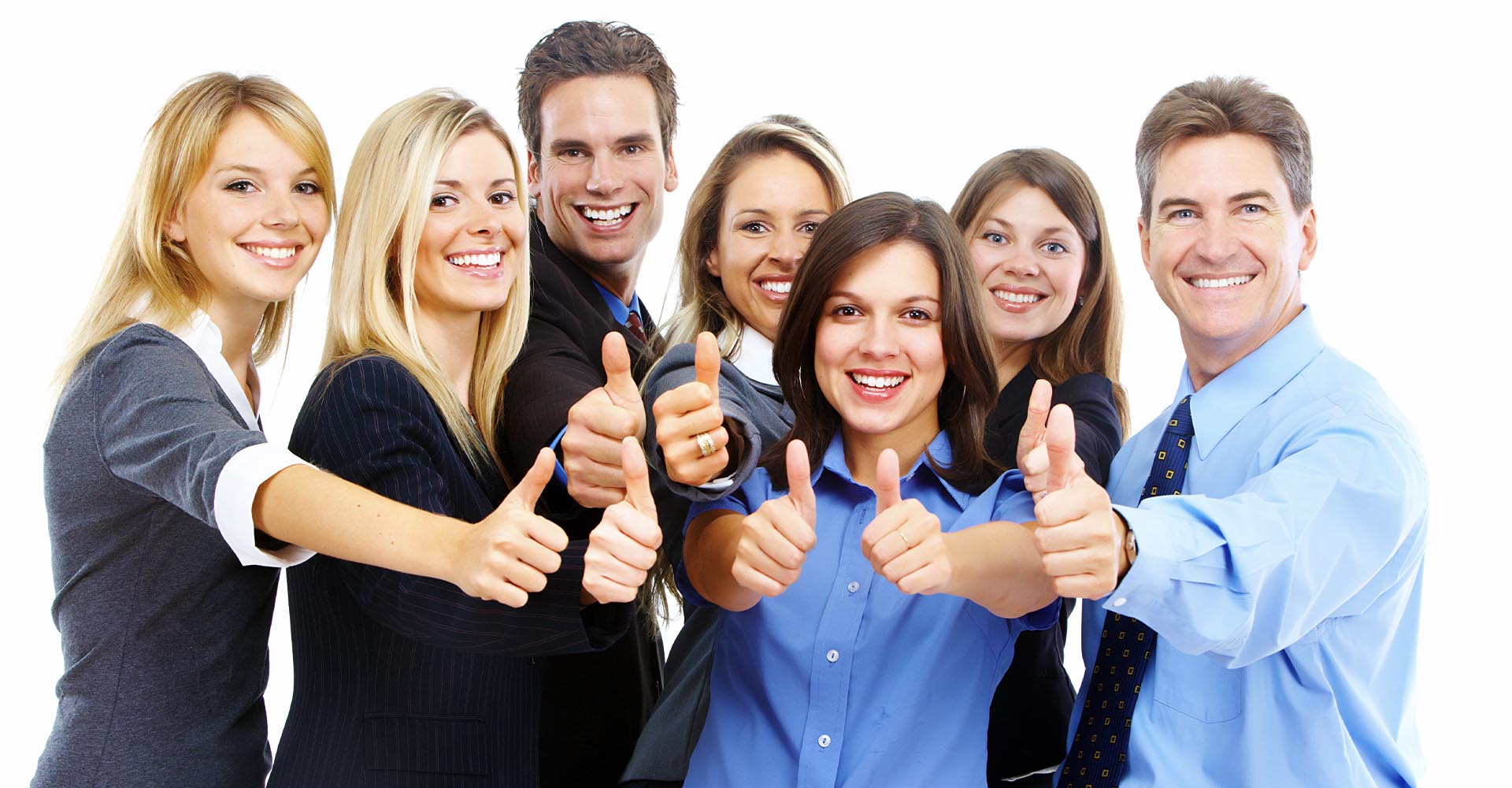 Group of happy professionals giving thumbs up, symbolising career success from HND vs Higher Education Diplomas pathways.